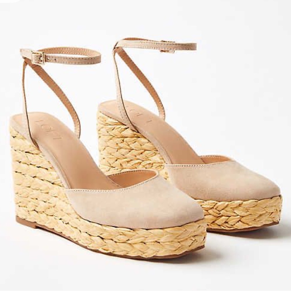 LOFT Natural Woven Platform Sandals